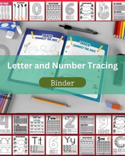 Letter and Number Tracing Chinese Food Binder