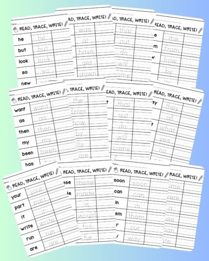 120 Sight Words Worksheets Book Growth Smiles Happy family