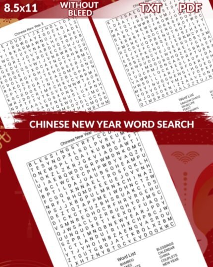 Chinese New Year Word Search Puzzles Growth Smiles Happy family