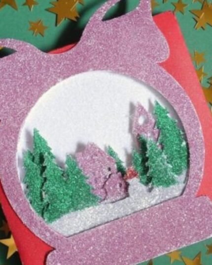 Christmas Village Card Box 3D Christmas Card Family wellness home Smiles