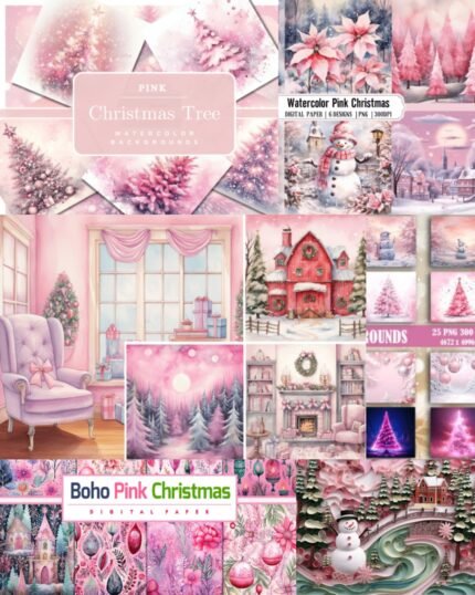 Pink Christmas Background Binder Family wellness home Smiles
