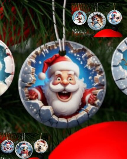 Printable 3D Christmas Break Through Ornament Png Family wellness home Smiles