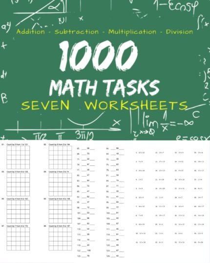 1000 Math Tasks Worksheets For Kids Growth Mindset family happinessfamily happines