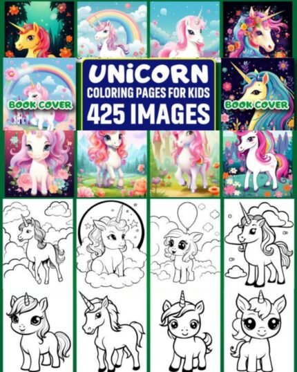 Unicorn Coloring Pages for Kids family happiness